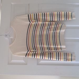 Cream stripe sweater | DownEast XS